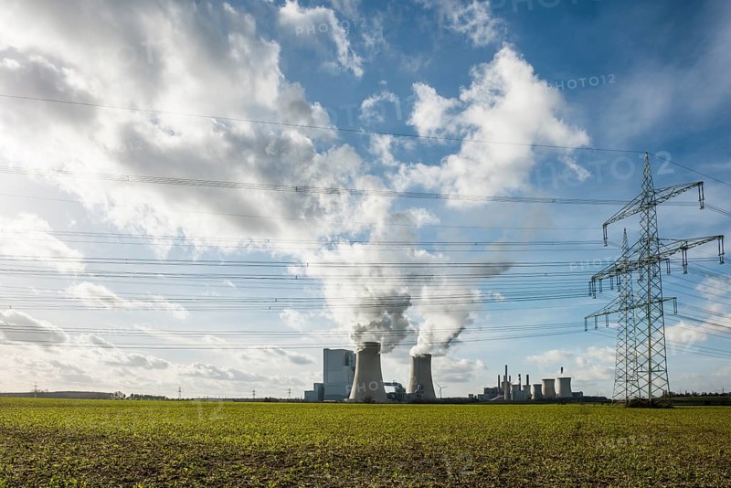 Power stations and electricity pylons