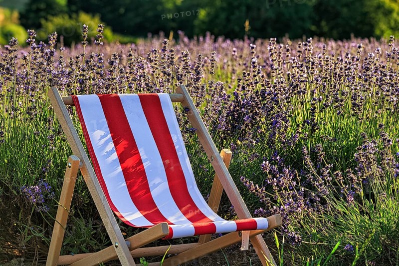 Deckchair at the lavender field