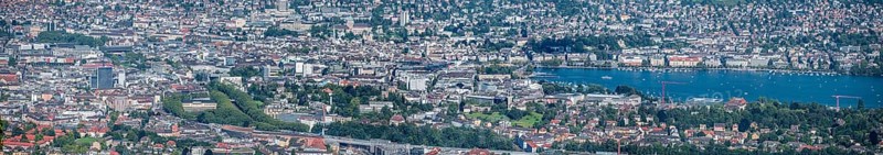 View of the old town of Zurich and Lake Zurich from the Uetliberg