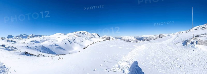 Blue sky over winter landscape