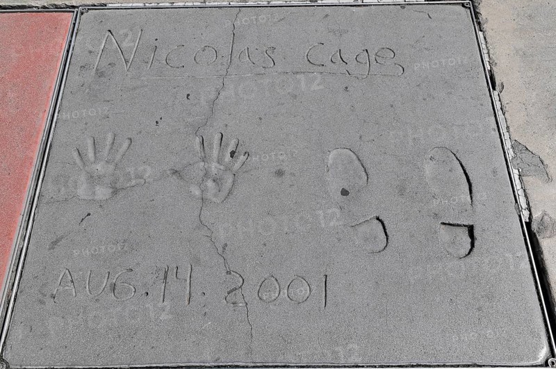 Handprints and footprints of NICOLAS CAGE