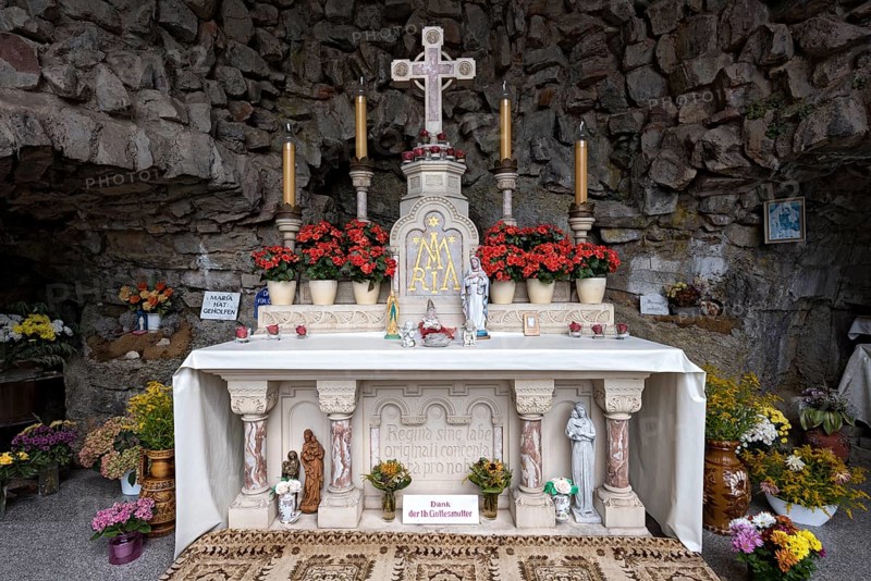 Altar with Christ Cross in Mary's Grotto