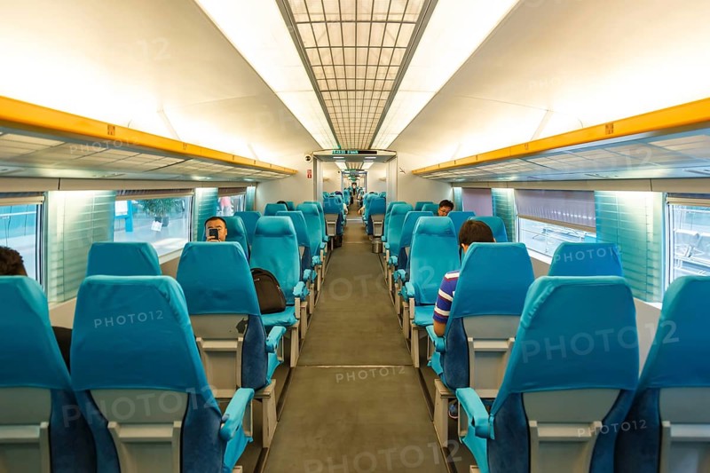 Shanghai Transrapid Maglev maglev train traffic interior in Shanghai