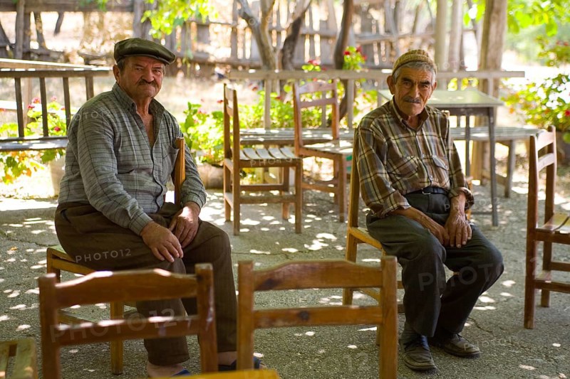 Men in tea room