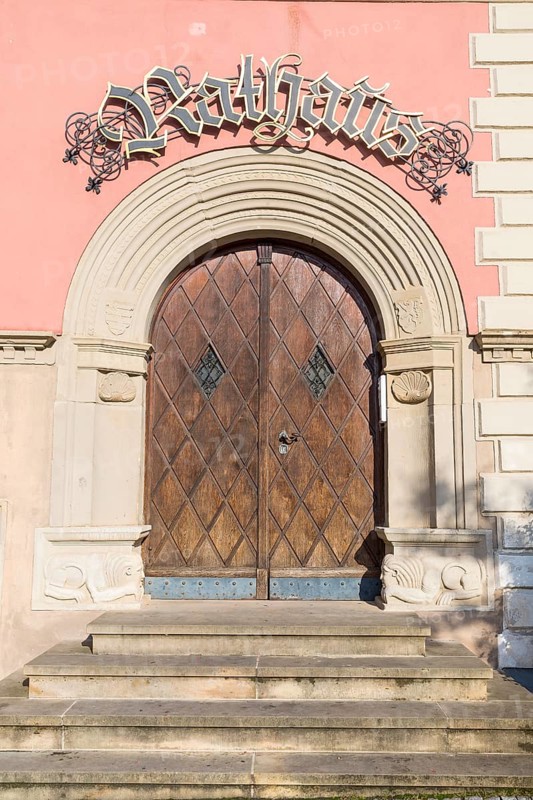 Portal of the town hall with staircase