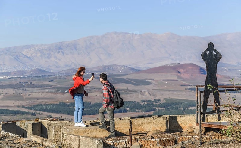 Visitors at the Mount Bental viewpoint