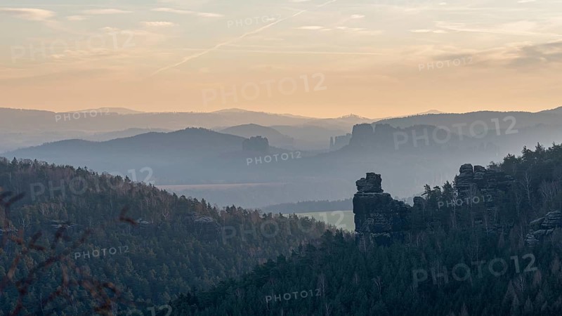 Elbe Sandstone Mountains in the morning light