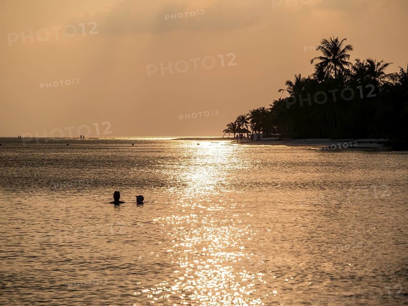 Lagoon of a Maldives Island in the Evening
