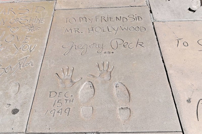 Handprints and footprints of GREGORY PECK