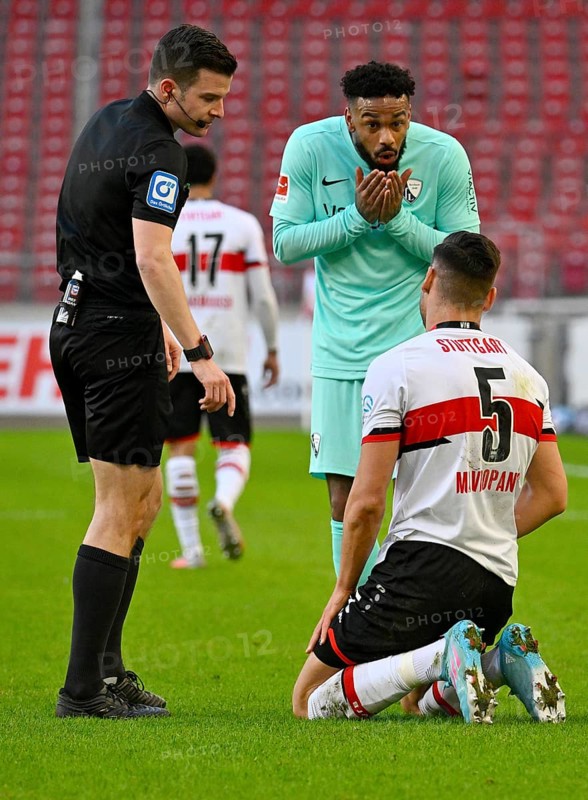 After Juergen Locadia VfL Bochum's foul on Konstantinos Mavropanos VfB Stuttgart