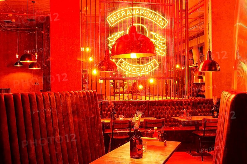 View into a styled bar with special beers