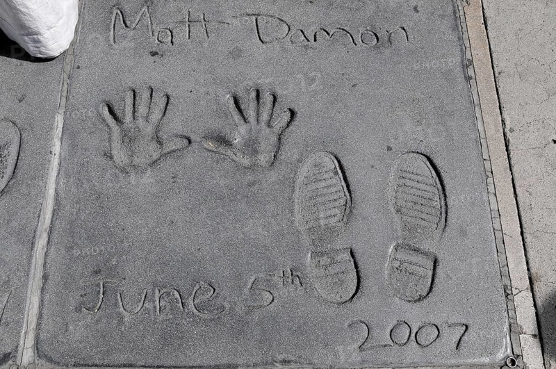 Handprints and footprints of MATT DAMON