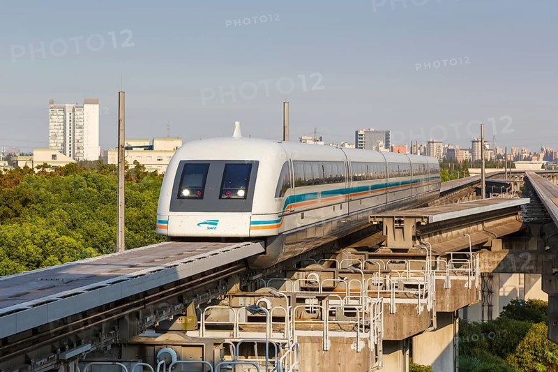 Shanghai Transrapid Maglev train traffic travel in Shanghai