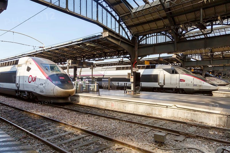 French TGV Inoui high speed train trains HGV at Paris Est Station in Paris