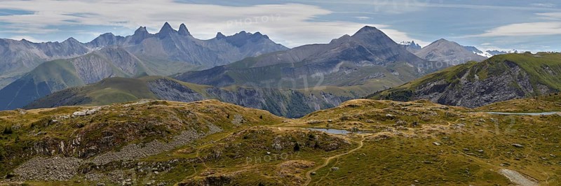View from Col de la Croix de Fer to Aiguille Centrale d'Arves