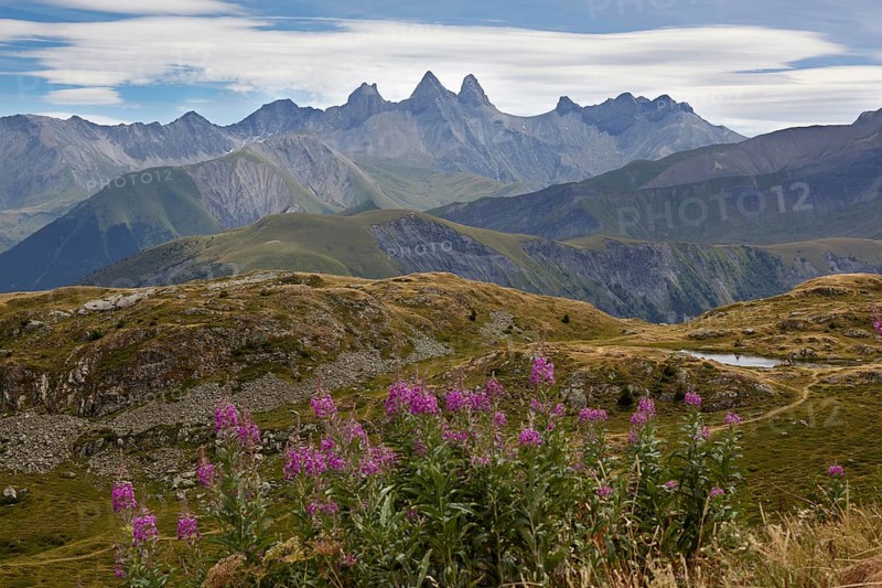 View from Col de la Croix de Fer to Aiguille Centrale d'Arves