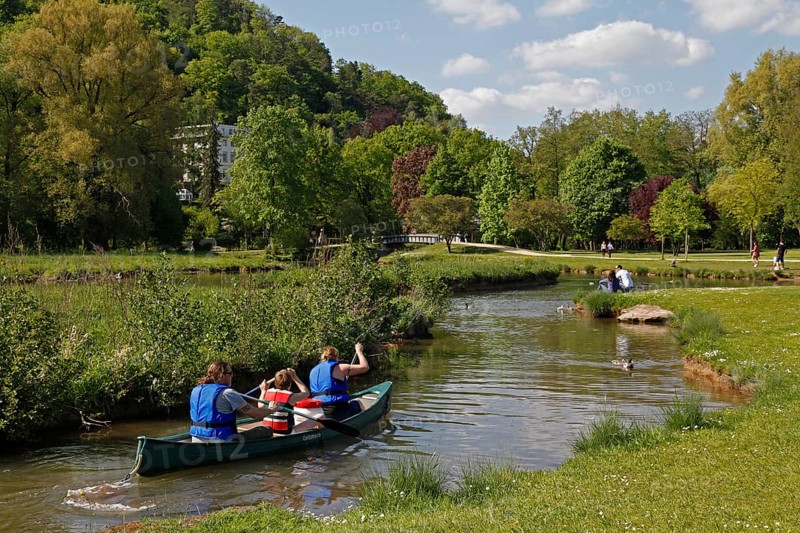 Canoeist Franconian Saale spa area Bad Kissingen