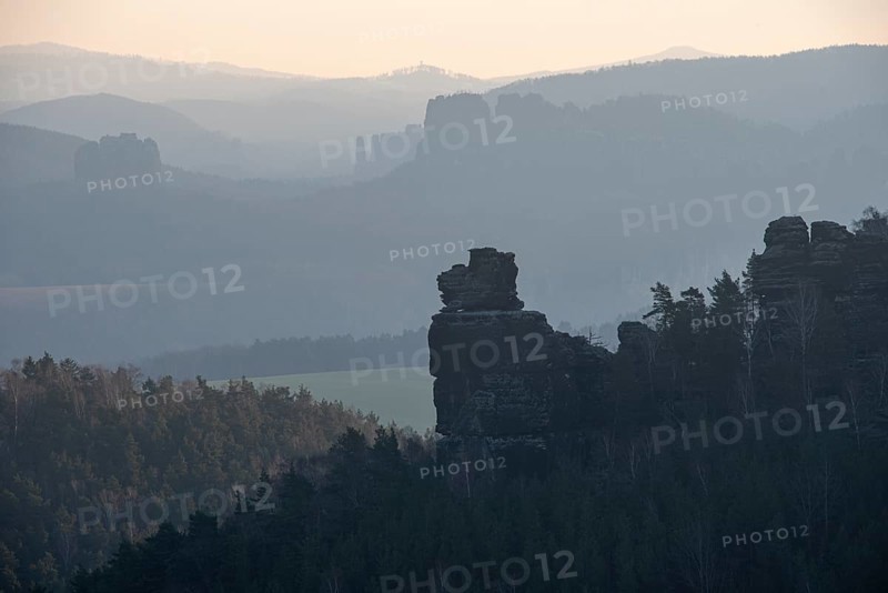 Elbe Sandstone Mountains in the morning light