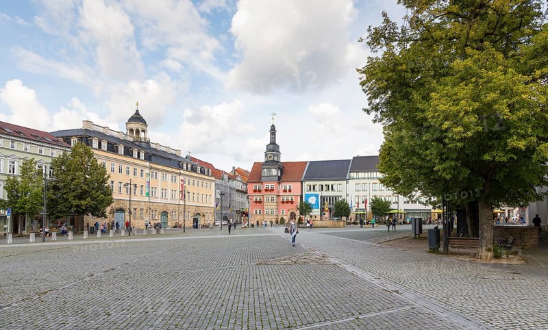 Market square with town palace and town hall