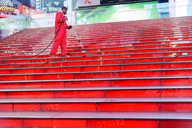 Cleaner in Times Square