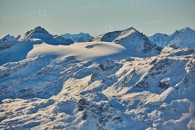 View from Mount Kitzsteinhorn on snow covered mountains