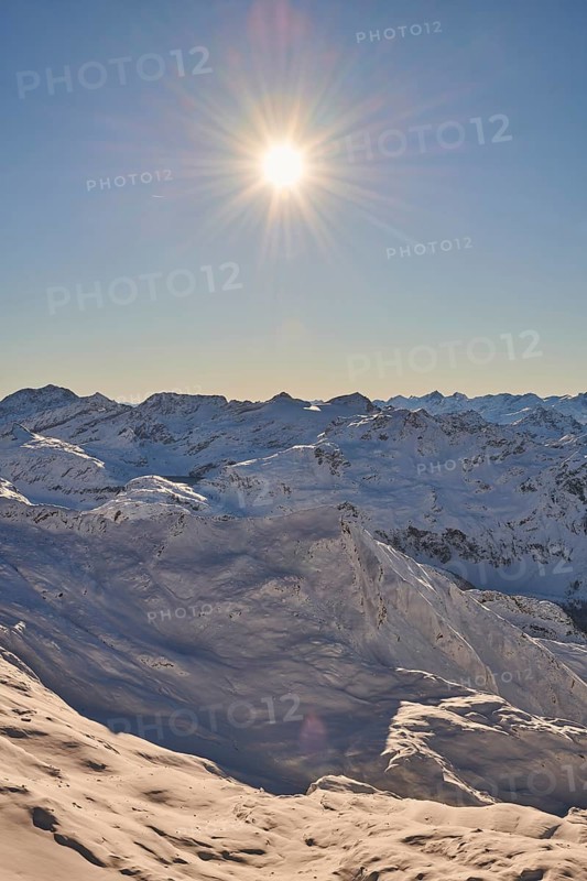 View from Mount Kitzsteinhorn on snow covered mountains