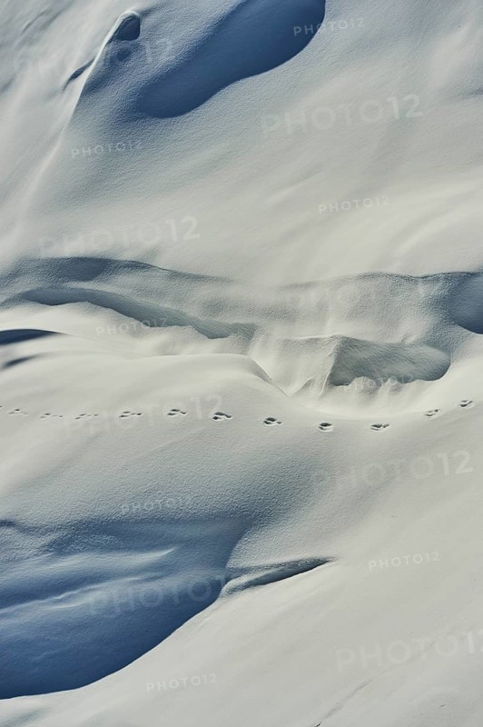 Track going through the deep snow on Mount Kitzsteinhorn
