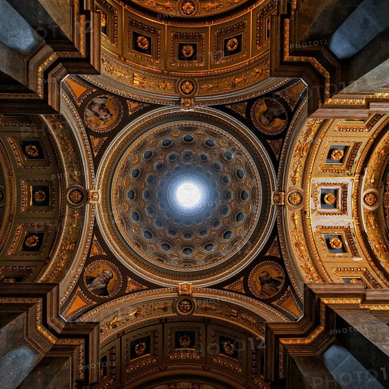 Artfully decorated vault