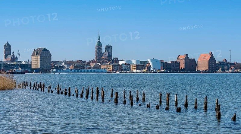 View over the Strelasund crossing to Stralsund