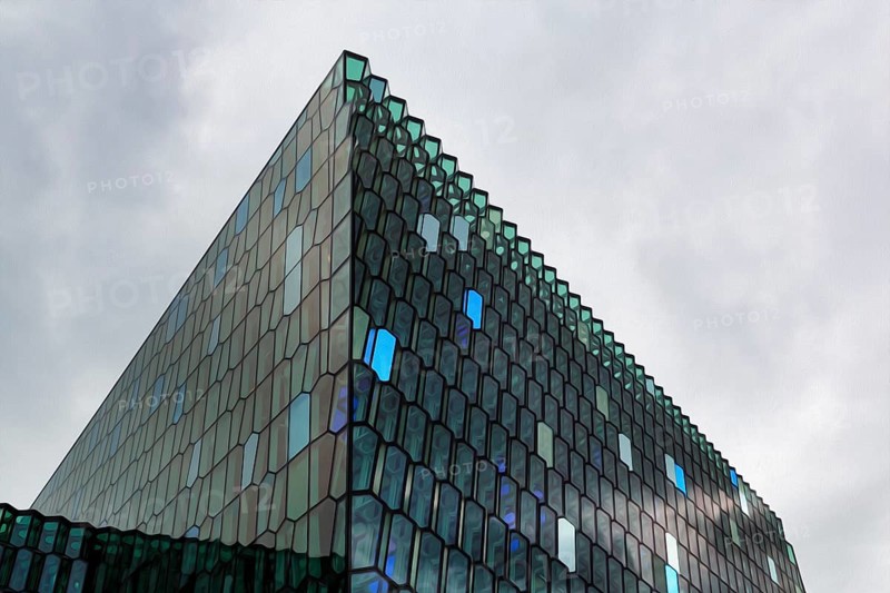 Detail of the glass facade