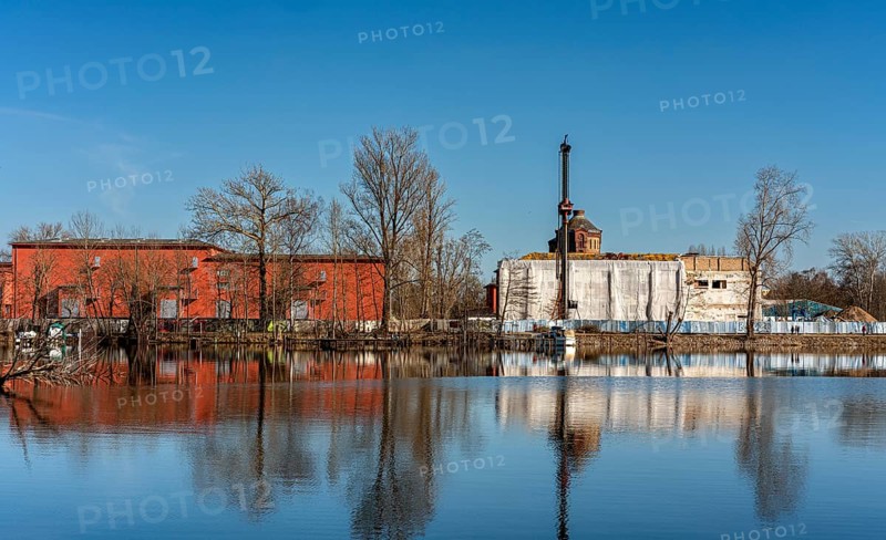 Construction sites on the Havel Island Eiswerder in Spandau