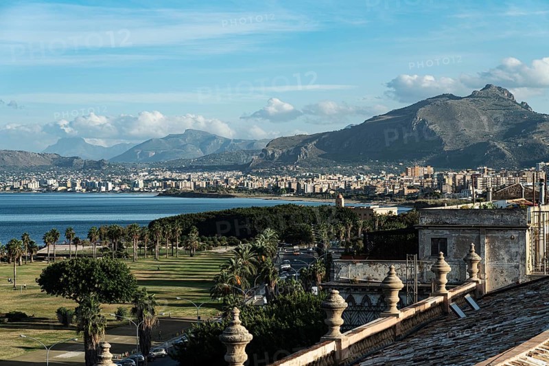 View from Palazzo Butera over the Bay of Palermo with Monte Pellegrino