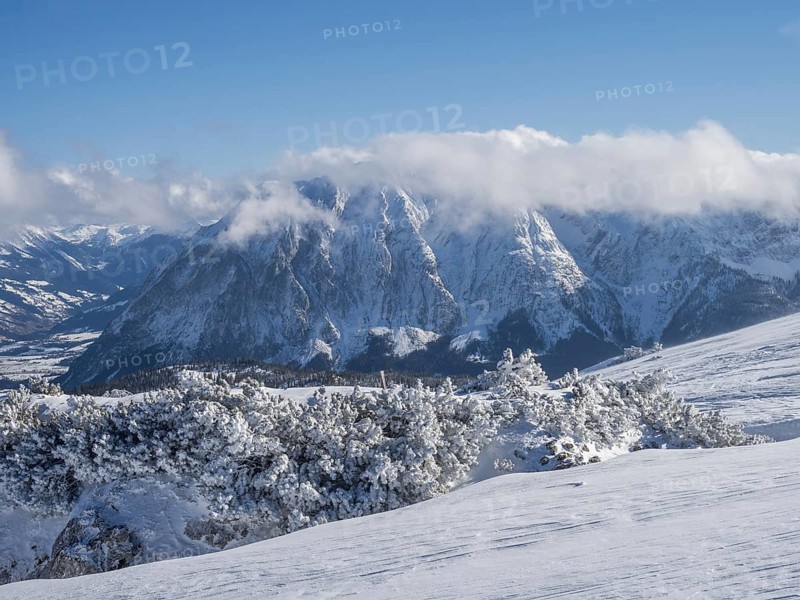 Blue sky over winter landscape