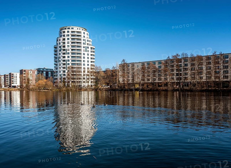Residential buildings in the new development area of Spandau Wasserstadt on the Havel
