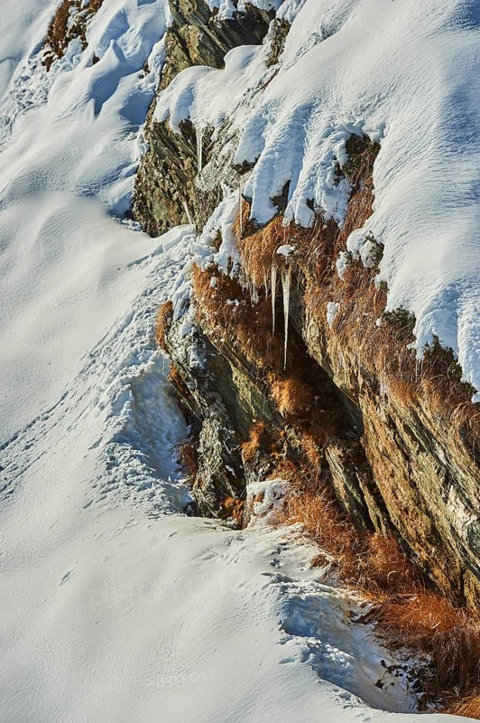 Icicle from a rock on Mount Kitzsteinhorn