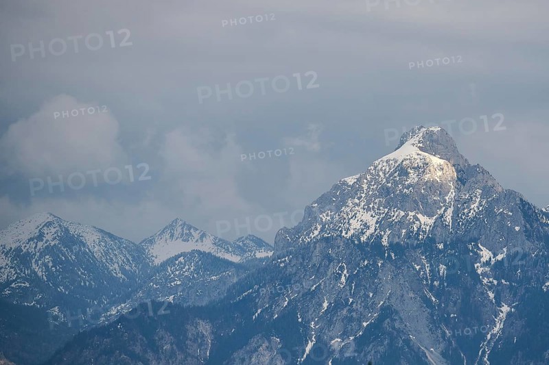 Saeuling with mountain panorama from Eisenberg