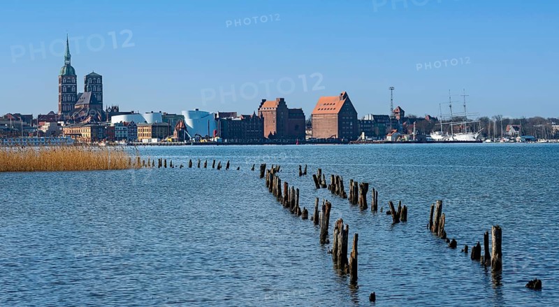 View over the Strelasund crossing to Stralsund