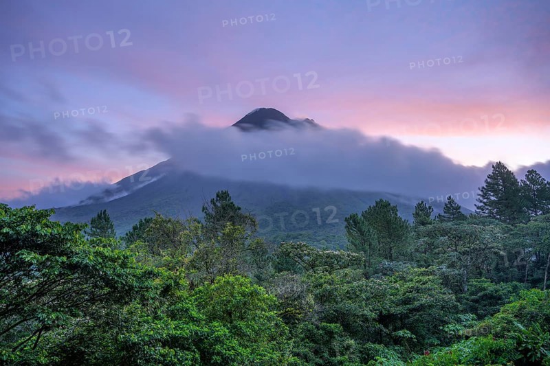 View of Arenal Volcano at sunrise