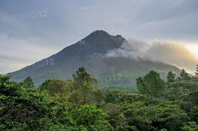 View of Arenal Volcano at sunrise