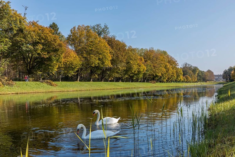 Autumn colours in the castle park of Herrenchiemsee
