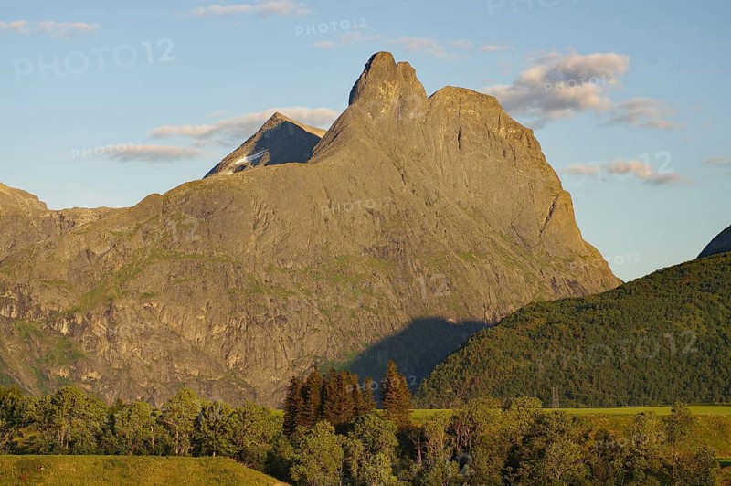 Striking mountain in the evening light