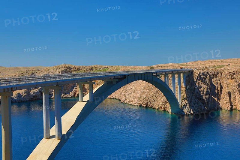 Pag Bridge connection from the mainland to the island of Pag