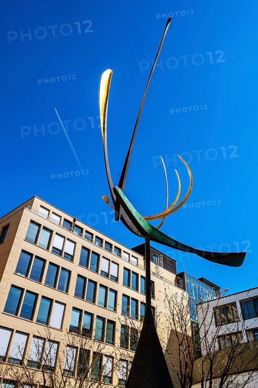 Kinetic sculpture Six semicircles 1998 on volcanic basalt base