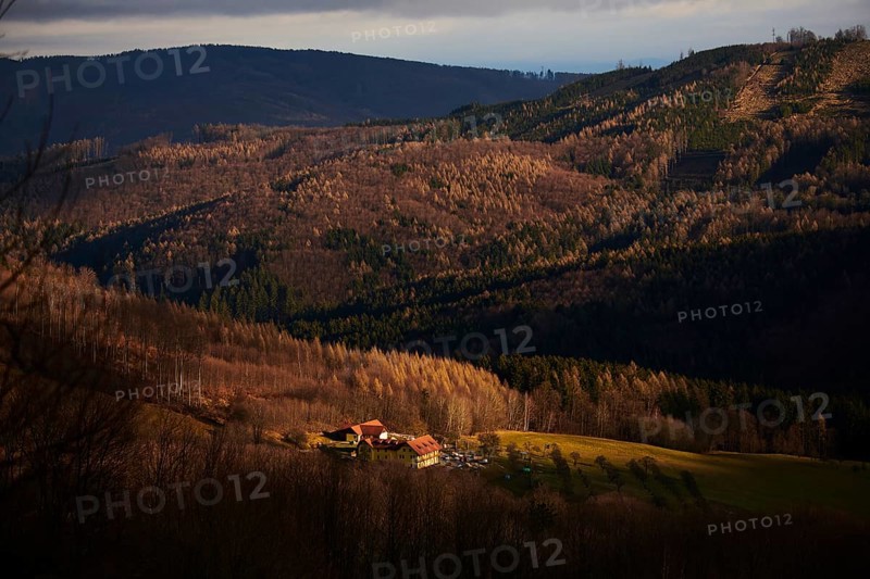Spotlight from the sunon a small farm