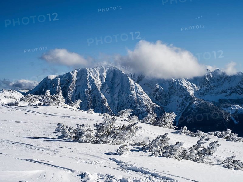 Blue sky over winter landscape