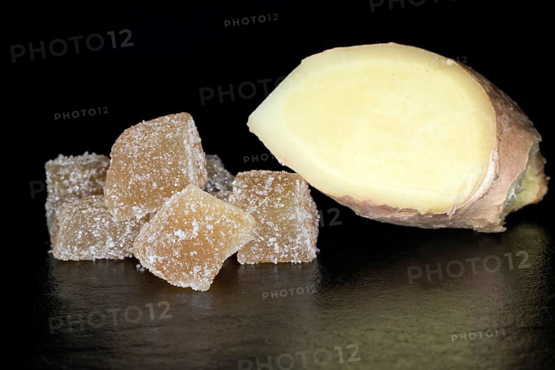 Diced and candied ginger as well as fresh ginger