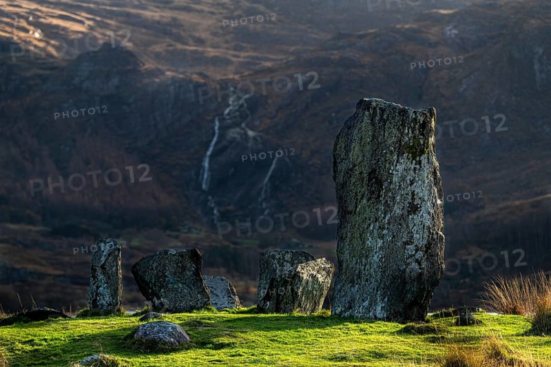 Old stone circle in meadow