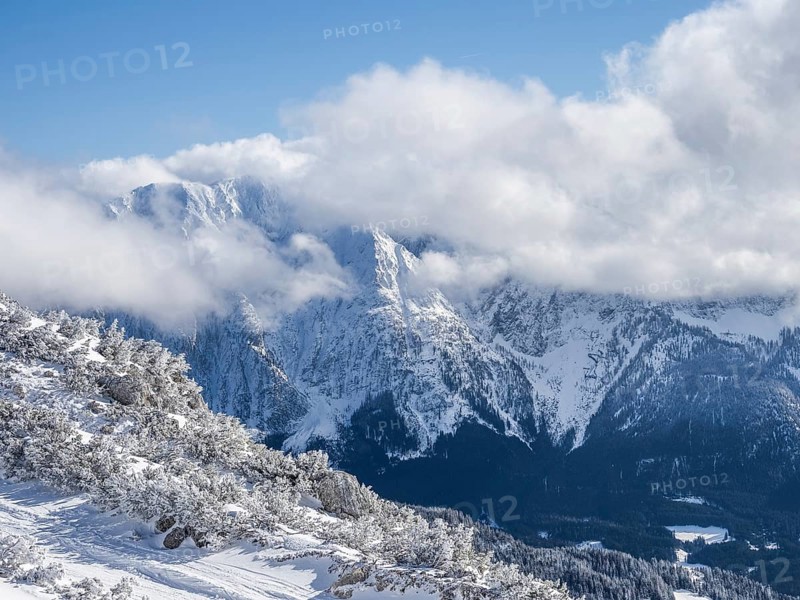 Blue sky over winter landscape