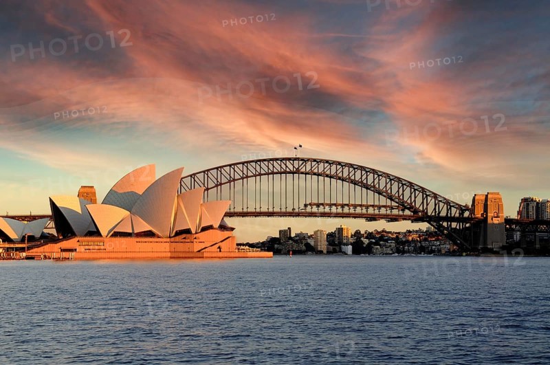 Sydney Opera House seen from the Harbour Bridge