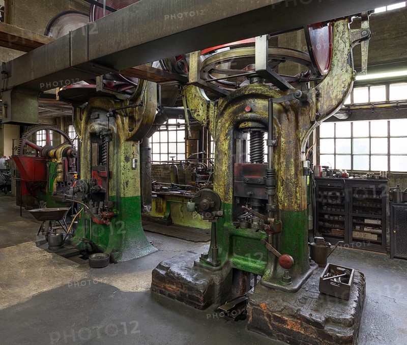 Drop forge with screw presses in a former valve factory